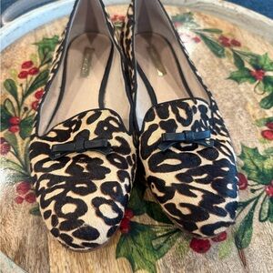 Louise et Cie Black and Tan Leopard Print Loafers